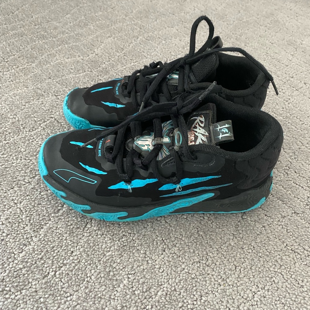 Puma Melo Kids Black and Blue Sneakers